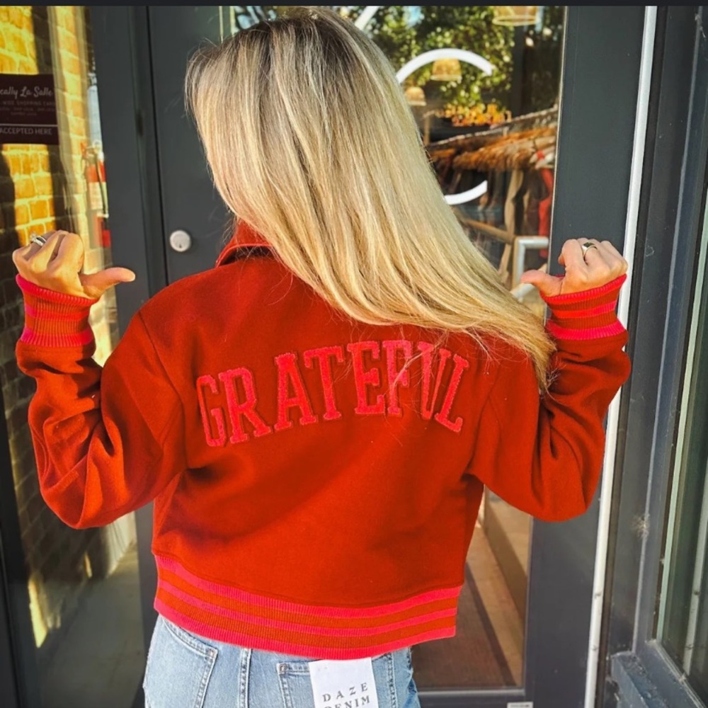 NWT Spiritual Gangster Red Grateful Heart Jacket L